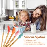 5pc Mini Silicone and Bamboo Utensils Set Nonstick Cookware - Front View