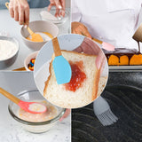 5pc Mini Silicone and Bamboo Utensils Set Nonstick Cookware - Side View