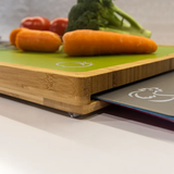 Bamboo Chopping Board With 5 Inserts - Side View