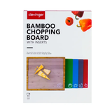 Bamboo Chopping Board With 5 Inserts - 45-Degree Angle