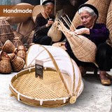 40cm Foldable Bamboo Food Cover - Close-Up Angle