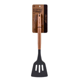 2pcs Beechwood & silicone slotted turner charcoal - Front View