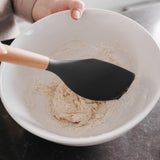 Beechwood & silicone spatula charcoal - Front View