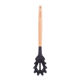 Beechwood & silicone pasta spoon charcoal