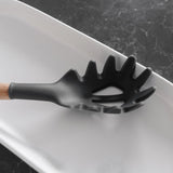 Beechwood & silicone pasta spoon charcoal - 45-Degree Angle