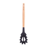 2pcs Beechwood & silicone pasta spoon charcoal - Side View
