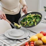 2pcs Beechwood & silicone pasta spoon charcoal - Top-Down View