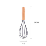 2pcs Beechwood & silicone whisk charcoal - Side View