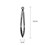 Stainless steel & silicone tongs charcoal - Side View