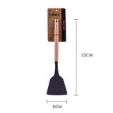 Beechwood & silicone turner charcoal - Top-Down View