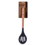 Beechwood & silicone slotted spoon charcoal