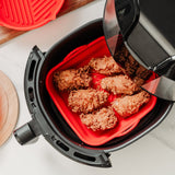 Collapsible Silicone Air Fryer Oven Microwave Liner Square - Front View