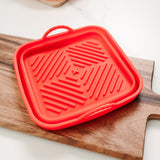 Collapsible Silicone Air Fryer Oven Microwave Liner Square - Top-Down View