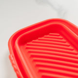 Collapsible Silicone Air Fryer Oven Microwave Liner Rectangle - Front View