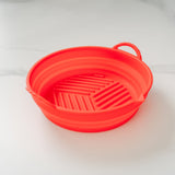 Collapsible Silicone Air Fryer Oven Microwave Liner Round - Front View