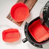 Collapsible Silicone Air Fryer Oven Microwave Liner Round - 45-Degree Angle