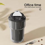 460ml Double wall insulated Coffee Cup Black - Front View