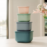 Cook Easy 4PC Square Nested Food Storage Set - Top-Down View