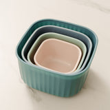 Cook Easy 4PC Square Nested Food Storage Set - 45-Degree Angle