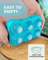Easy Pop Silicone 6 Sphere Ice Cube Tray - Front View