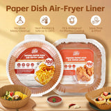 100 Pcs 16cm Round Disposable Unbleached Silicone Paper Dish Air-fryer Liner - Front View