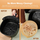 100 Pcs 20cm Round Disposable Unbleached Silicone Paper Dish Air-fryer Liner - Side View