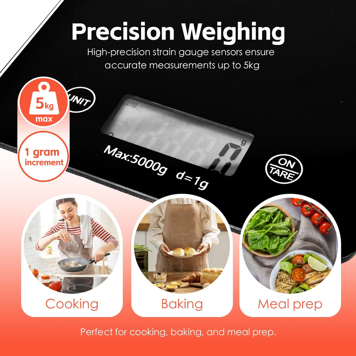 5KG Digital Glass Kitchen Scale