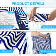 Rectangular Quick Dry Beach Towel with Tassel