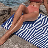 Rectangular Quick Dry Beach Towel with Tassel - Front View