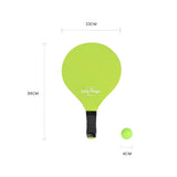 Lazy Dayz Summer Wooden Beach Bats and 2 Balls Green - Top-Down View