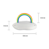 Lazy Dayz Inflatable Rainbow Cloud Float 185cm - Front View