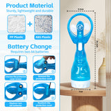 Lazy Dayz Water Spray Fan - Blue - Rear View