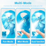 Lazy Dayz Water Spray Fan - Blue - Close-Up Angle