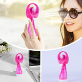 Handhold Battery Powered Personal Water Spray Fan-Blue/Pink - Blue - Side View