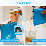 175ml Stainless Steel Hip Flask w Funny Quotes-Blue - Close-Up Angle