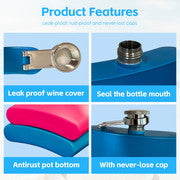 175ml Stainless Steel Hip Flask with Humorous Sayings - Green