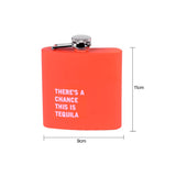 175ml Stainless Steel Hip Flask w Funny Quotes - Peach - 45-Degree Angle