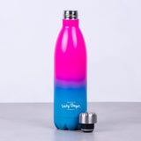 Lazy Dayz Jumbo Drink Bottle 1L - Pink Blue Ombre - Top-Down View