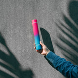 Lazy Dayz 300ml Slimline Insulated Drink Bottle - Pink Blue Ombre - Side View