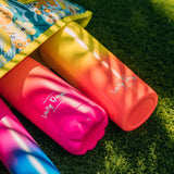 Lazy Dayz 300ml Slimline Insulated Drink Bottle - Yellow Peach Ombre - Top-Down View