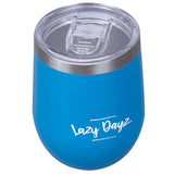 Lazy Dayz Stemless Wine Cup 350ml - Blue - Front View