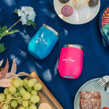 Lazy Dayz Stemless Wine Cup 350ml - Blue - 45-Degree Angle
