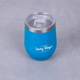 Lazy Dayz Stemless Wine Cup 350ml - Blue - Rear View
