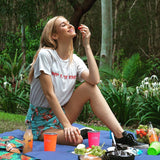 Lazy Dayz Fleece Picnic Rug - Mossman - Top-Down View