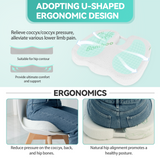 2 x Bamboo Memory Foam Pressure Relief Seat Cushion - Front View