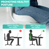 2 x Bamboo Memory Foam Pressure Relief Seat Cushion - Top-Down View