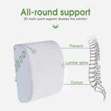 Bamboo Memory Foam Lumbar Support Cushion - Top-Down View