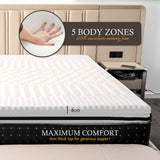 4cm Memory Foam Mattress Topper with Bamboo Cover - Double - Side View