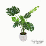 120cm Faux Artificial Home Decor Potted Monstera Plant - Side View