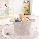 2 Piece Cotton Rope String Carry Handles Storage Baskets Set - Top-Down View